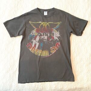 Aerosmith Dream On Vintage Style Gray Graphic Band Tshirt Size M